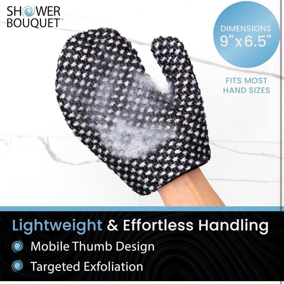 Japanese Exfoliating Mitt, Shower Charcoal Gentle Or Deep Cleansing Exfoliating‍ - Picture 6 of 7